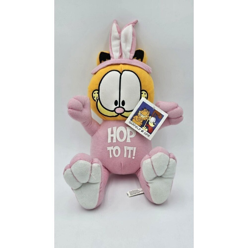 Garfield Plush In Pink Easter Bunny " HOPE TO IT" Costume New With Tags 14"